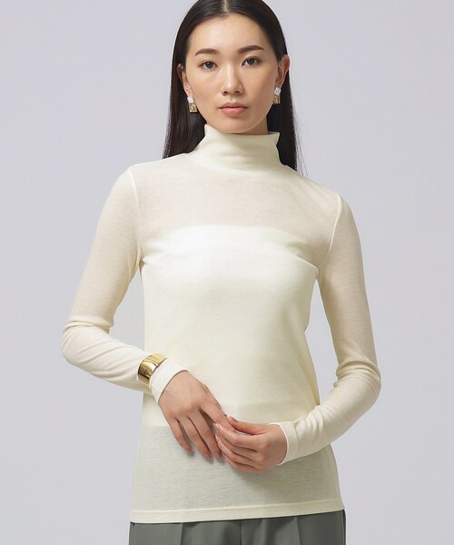 GALLEST（ギャレスト）の「ハイネックリブTシャツ（Tシャツ/カットソー・レディース・グレー系4/ブラック/アイボリー/ピンク系・38）」の2枚目の写真