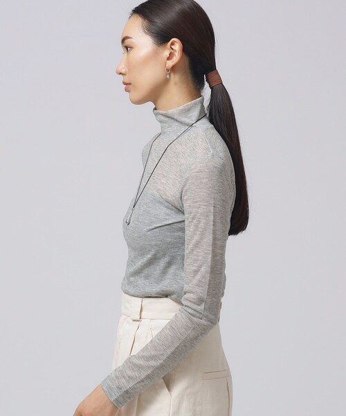 GALLEST（ギャレスト）の「ハイネックリブTシャツ（Tシャツ/カットソー・レディース・グレー系4/ブラック/アイボリー/ピンク系・38）」の14枚目の写真