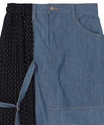 zucca ズッカ ツイード × デニム プリーツ パンツ タグ付き ZUCCa（ズッカ）の「デニムプリーツドッキング / スカート / S