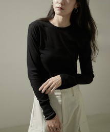 シアークルーネックロングスリーブTシャツ