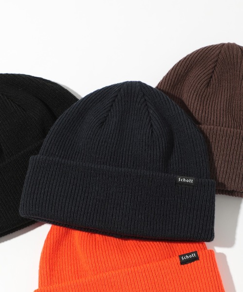 schott（ショット）の「【SCHOTT】ベーシックニットワッチ SC036（ニットキャップ/ビーニー・メンズ・ブラック/ブラウン/ネイビー/オレンジ・FREE）」の4枚目の写真