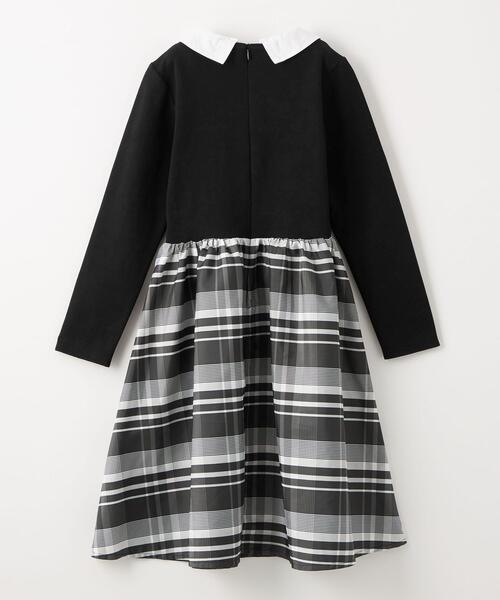 green label relaxing(グリーンレーベルリラクシング)の「TJ ポンチ×チェックタフタ 襟付きワンピース 140cm-160cm(ワンピース・キッズ・ネイビー/ブラック・140cm/160cm/150cm)」の12枚目の写真