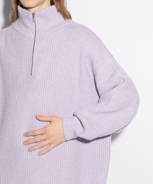 HARE（ハレ）の「シルキータッチアゼニットハーフZIP(HARE)（ニット