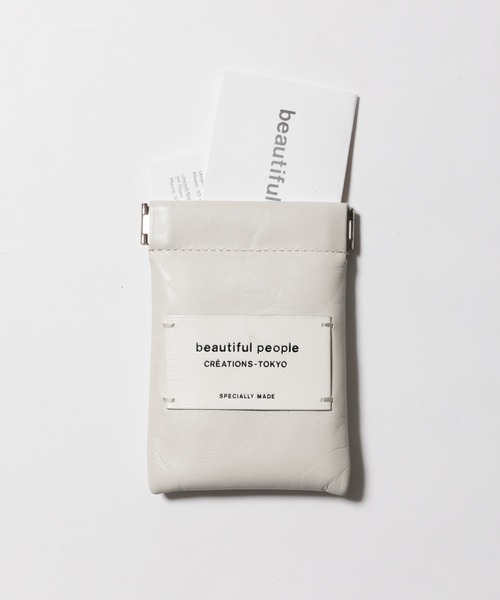 beautiful people(ビューティフルピープル)の「color leather small case(財布・レディース・グレイッシュベージュ/アイボリー/ブラック/グレー・FREE)」の2枚目の写真