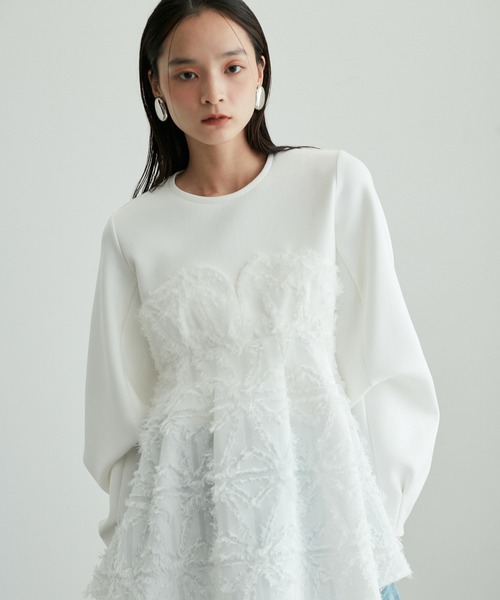 <アダムエロペ> ジャカードビスチェコンビプルオーバー ADAM ET ROPE'｜【追加】・【サステナブル】ジャカードビスチェ