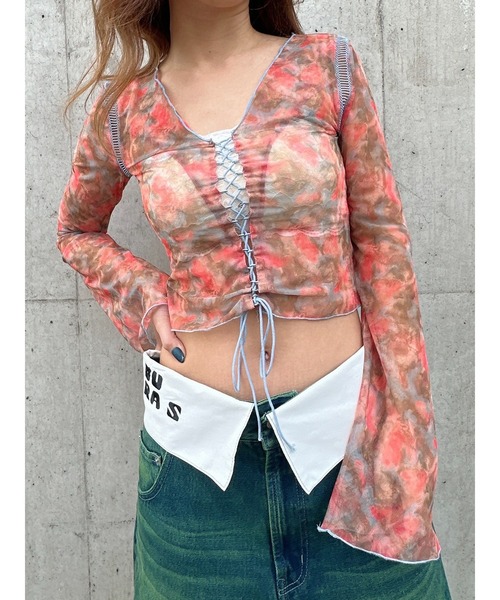 DURAS(デュラス)の「Original pattern top(シャツ/ブラウス・レディース・ピンク/ブルー・FREE)」の13枚目の写真
