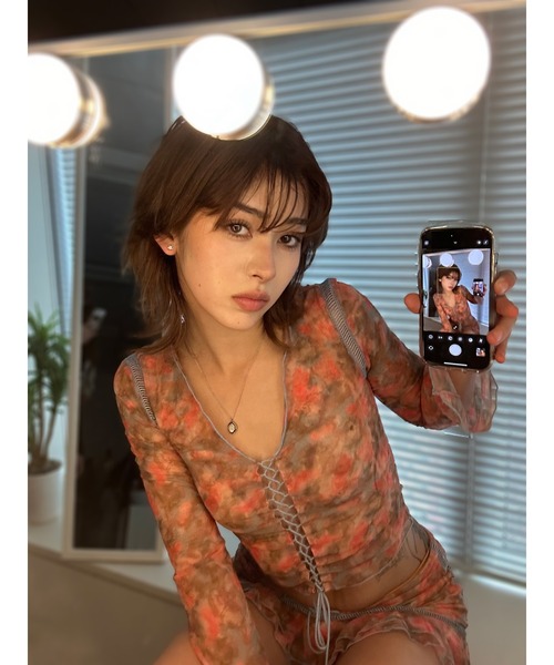DURAS(デュラス)の「Original pattern top(シャツ/ブラウス・レディース・ピンク/ブルー・FREE)」の18枚目の写真