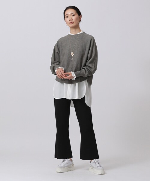 GALLEST（ギャレスト）の「クロップドフレアニットパンツ（その他パンツ・レディース・カーキ/ブラック/アイボリー・38）」の8枚目の写真