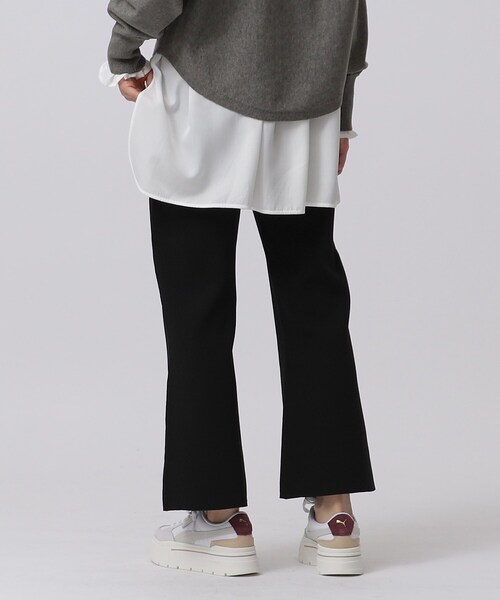 GALLEST（ギャレスト）の「クロップドフレアニットパンツ（その他パンツ・レディース・カーキ/ブラック/アイボリー・38）」の10枚目の写真