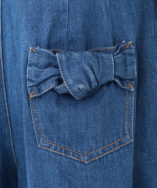 Ray BEAMS(レイビームス)の「●MUVEIL WORK×Ray BEAMS / 別注 デニム ガウチョパンツ(デニムパンツ・レディース・ブルー・38/36)」の8枚目の写真