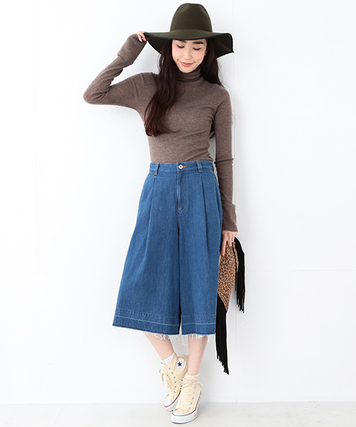 Ray BEAMS(レイビームス)の「●MUVEIL WORK×Ray BEAMS / 別注 デニム ガウチョパンツ(デニムパンツ・レディース・ブルー・38/36)」の10枚目の写真