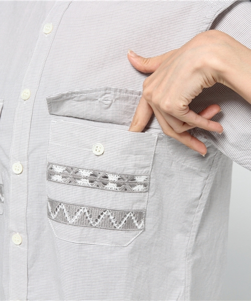 Ne-net（ネネット）の「(O)スワトウチェック（シャツ/ブラウス・レディース・ブルー/グレー・02/03）」の8枚目の写真