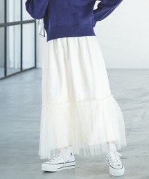 VIS | ニュアンス柄チュールスカート(スカート)