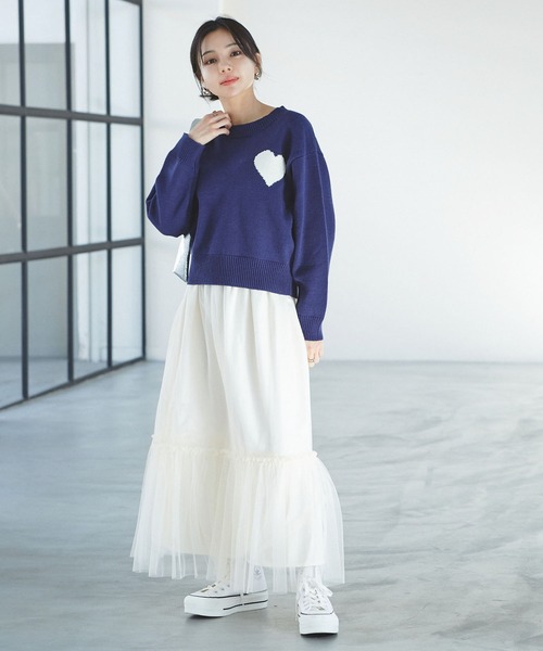 VIS（ビス）の「ニュアンス柄チュールスカート（スカート・レディース・イエロー系その他/キナリ/チャコールグレー・FREE）」の11枚目の写真