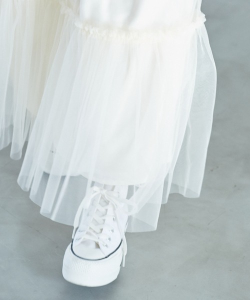 VIS（ビス）の「ニュアンス柄チュールスカート（スカート・レディース・イエロー系その他/キナリ/チャコールグレー・FREE）」の14枚目の写真