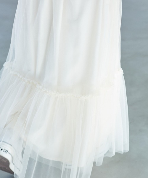 VIS（ビス）の「ニュアンス柄チュールスカート（スカート・レディース・イエロー系その他/キナリ/チャコールグレー・FREE）」の15枚目の写真