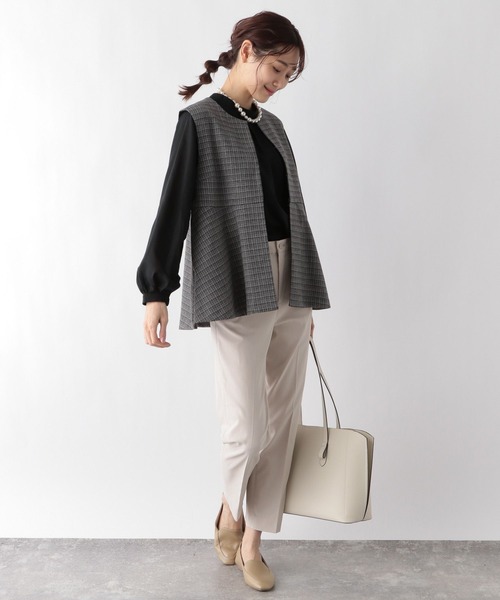 GLOBAL WORK（グローバルワーク）の「2WAYスタンドネックブラウス/MATINEE LINE/994004（シャツ/ブラウス・レディース・ライトベージュ/オフホワイト/ブラック・LARGE/MEDIUM）」の13枚目の写真