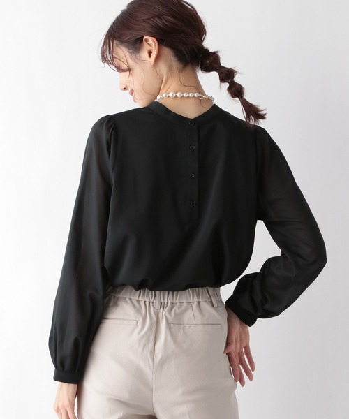 GLOBAL WORK（グローバルワーク）の「2WAYスタンドネックブラウス/MATINEE LINE/994004（シャツ/ブラウス・レディース・ライトベージュ/オフホワイト/ブラック・LARGE/MEDIUM）」の17枚目の写真
