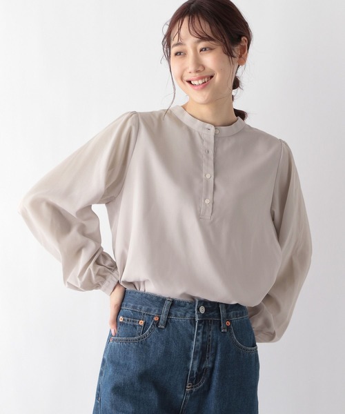 GLOBAL WORK（グローバルワーク）の「2WAYスタンドネックブラウス/MATINEE LINE/994004（シャツ/ブラウス・レディース・ライトベージュ/オフホワイト/ブラック・LARGE/MEDIUM）」の21枚目の写真