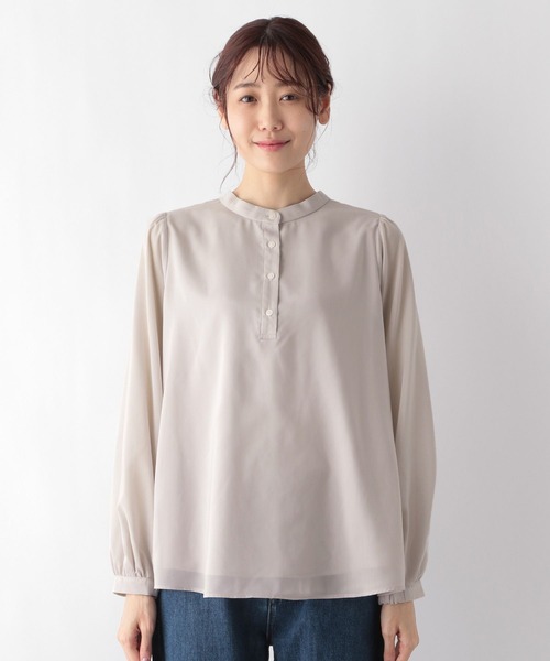 GLOBAL WORK（グローバルワーク）の「2WAYスタンドネックブラウス/MATINEE LINE/994004（シャツ/ブラウス・レディース・ライトベージュ/オフホワイト/ブラック・LARGE/MEDIUM）」の14枚目の写真
