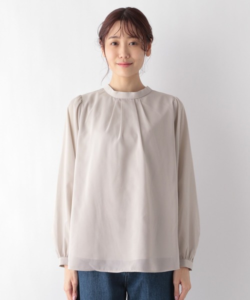 GLOBAL WORK（グローバルワーク）の「2WAYスタンドネックブラウス/MATINEE LINE/994004（シャツ/ブラウス・レディース・ライトベージュ/オフホワイト/ブラック・LARGE/MEDIUM）」の18枚目の写真