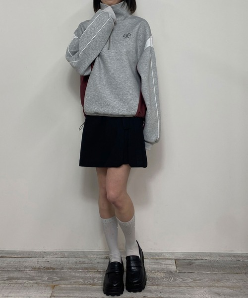 NICOLE CLUB(ニコル クラブ)の「異素材配色ハーフZIPプルオーバー/ポンチ(Tシャツ/カットソー・レディース・ブラック/オフホワイト/トップグレー・FREE)」の19枚目の写真