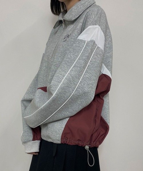 NICOLE CLUB(ニコル クラブ)の「異素材配色ハーフZIPプルオーバー/ポンチ(Tシャツ/カットソー・レディース・ブラック/オフホワイト/トップグレー・FREE)」の20枚目の写真