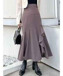 MERCURYDUO | バックレースアップサイドラッフルスリットマーメイドス(スカート)