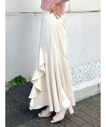 MERCURYDUO | バックレースアップサイドラッフルスリットマーメイドス(スカート)