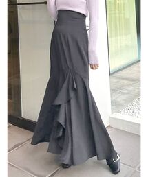 MERCURYDUO | バックレースアップサイドラッフルスリットマーメイドス(スカート)