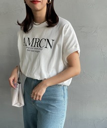 AMERICANA | 【CanCam 7月号掲載】[Americana×JEANS FACTORY/アメリカーナ×ジーンズファクトリー] 別注 ラウンドヘム ロゴTシャツ(Tシャツ/カットソー)