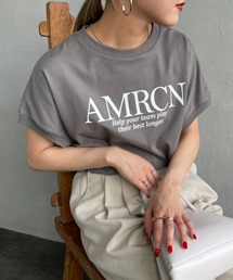 【CanCam 7月号掲載】[Americana×JEANS FACTORY/アメリカーナ×ジーンズファクトリー] 別注 ラウンドヘム ロゴTシャツ
