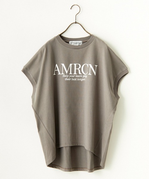 AMERICANA（アメリカーナ）の「【CanCam 7月号掲載】[Americana×JEANS FACTORY/アメリカーナ×ジーンズファクトリー] 別注 ラウンドヘム ロゴTシャツ（Tシャツ/カットソー・レディース・チャコール/ホワイト/ブラック・F）」の10枚目の写真