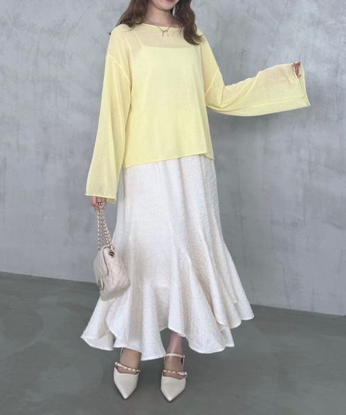 mysty woman(ミスティウーマン)の「シャーリングエスカルゴスカート 110672(スカート・レディース・アイボリー/ブラック/ライトグリーン/モカ・FREE)」の11枚目の写真