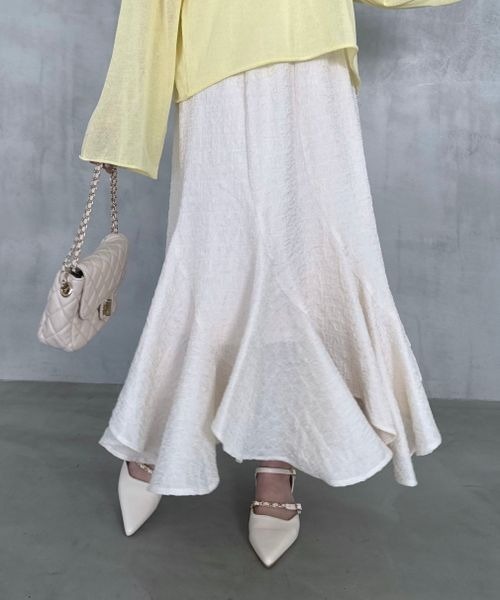 mysty woman(ミスティウーマン)の「シャーリングエスカルゴスカート 110672(スカート・レディース・アイボリー/ブラック/ライトグリーン/モカ・FREE)」の9枚目の写真