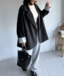 BUFFALO BOBS ストライプレイヤードロングテーラードジャケット BUFFALO BOBS｜バッファローボブズのテーラードジャケット（ストライプ