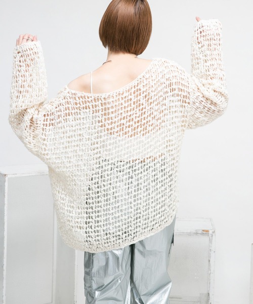 KBF（ケイビーエフ）の「スラブメッシュニットプルオーバー（ニット