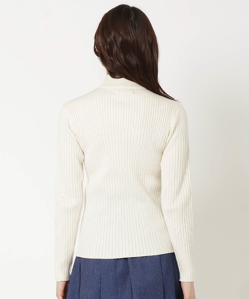 REDYAZEL（レディアゼル）の「ジップアップニット（ニット/セーター・レディース・ブラック/オフホワイト/レッド/グリーン・FREE）」の5枚目の写真