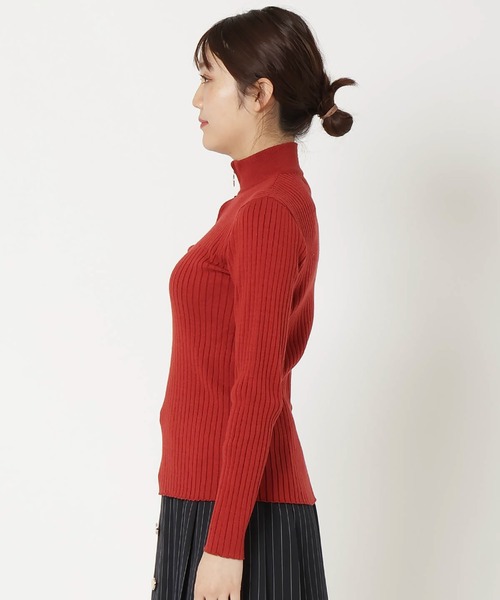 REDYAZEL（レディアゼル）の「ジップアップニット（ニット/セーター・レディース・ブラック/オフホワイト/レッド/グリーン・FREE）」の15枚目の写真