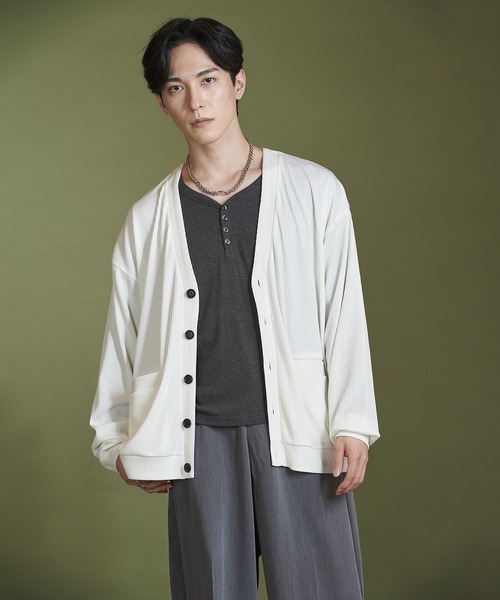 【セール】テレコV/N-CD(カーディガン)（カーディガン/ボレロ）｜NO ID.（ノーアイディ）