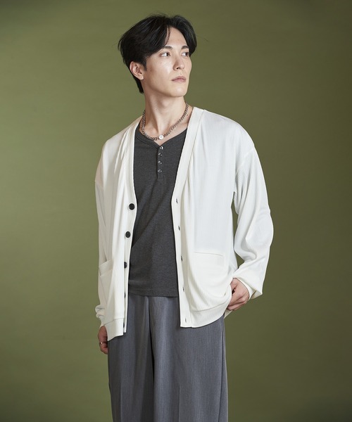 【セール】テレコV/N-CD(カーディガン)（カーディガン/ボレロ）｜NO ID.（ノーアイディ）