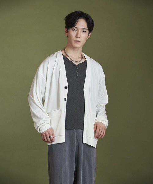 【セール】テレコV/N-CD(カーディガン)（カーディガン/ボレロ）｜NO ID.（ノーアイディ）