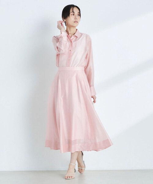 NOLLEY’S Sophi（ノーリーズソフィ）の「《セットアップ対応》シアーローン2WAYシャツ（シャツ/ブラウス・レディース・グレイッシュベージュ/ベビーピンク/ライトグリーン/オフホワイト・38/36）」の18枚目の写真