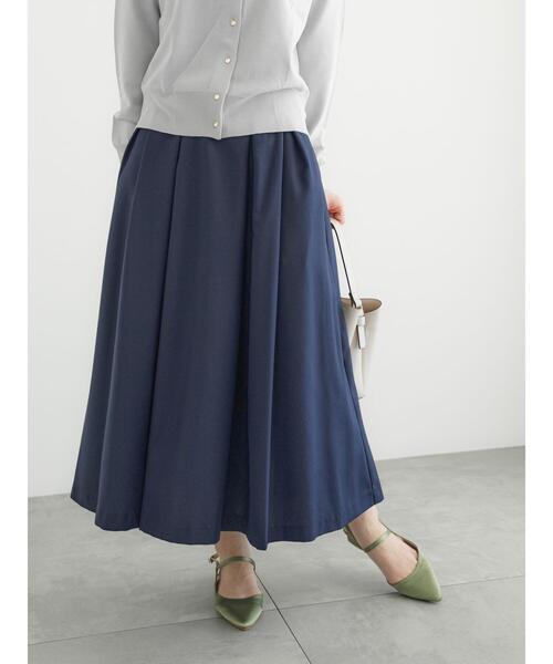 Te chichi（テチチ）の「タックフレアスカート（スカート・レディース・ベージュ/ネイビー/イエロー・F）」の3枚目の写真