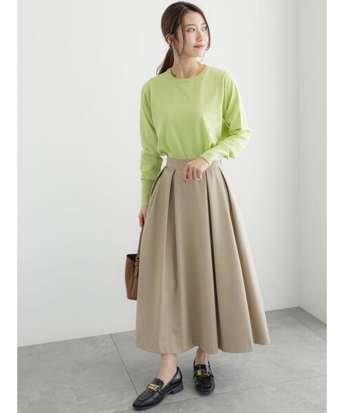 Te chichi（テチチ）の「タックフレアスカート（スカート・レディース・ベージュ/ネイビー/イエロー・F）」の5枚目の写真