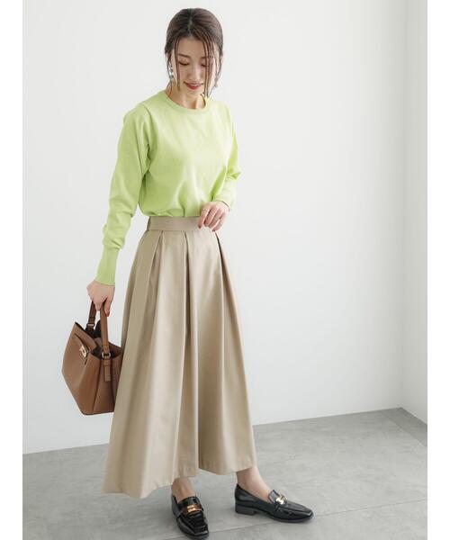 Te chichi（テチチ）の「タックフレアスカート（スカート・レディース・ベージュ/ネイビー/イエロー・F）」の6枚目の写真