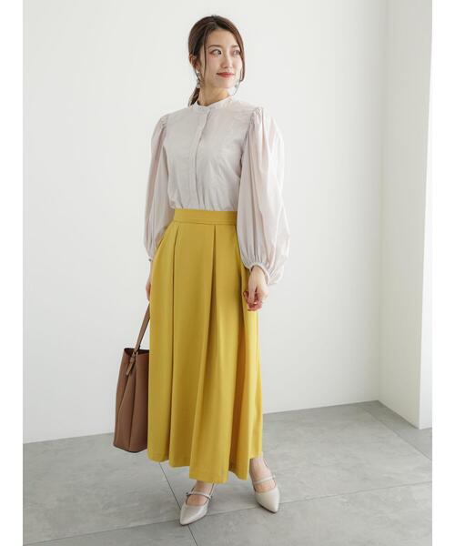 Te chichi（テチチ）の「タックフレアスカート（スカート・レディース・ベージュ/ネイビー/イエロー・F）」の8枚目の写真