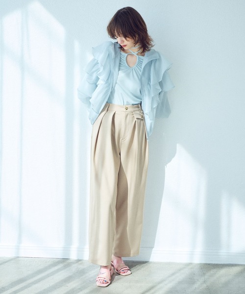 ELLEgirl(エルガール)の「ボリュームフリルシアーブルゾン【ELLEgirl/エル ガール】(ブルゾン・レディース・サックスブルー/アイボリー/ブラック・FREE)」の22枚目の写真