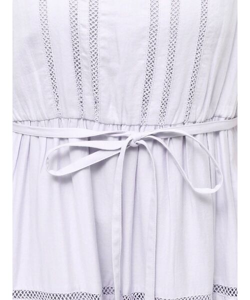 dazzlin（ダズリン）の「ハシゴレースティアードワンピース（ワンピース・レディース・オフホワイト/ピンク/グリーン/パープル/ブラック・FREE）」の6枚目の写真