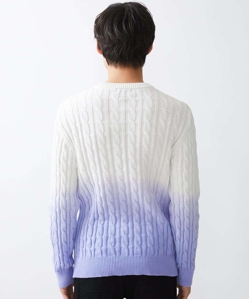 MK MICHEL KLEIN HOMME （エムケーミッシェルクランオム）の「グラデーションニット（ニット/セーター・メンズ・ライラック/ピンク/ダークインディゴブルー・48/46）」の8枚目の写真